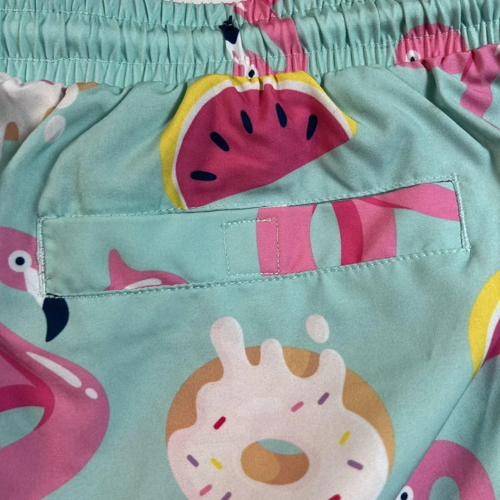 Muscle‎ Nation Swim Trunks Shorts Mens XL Flamingo Donut Watermelon Fun Print